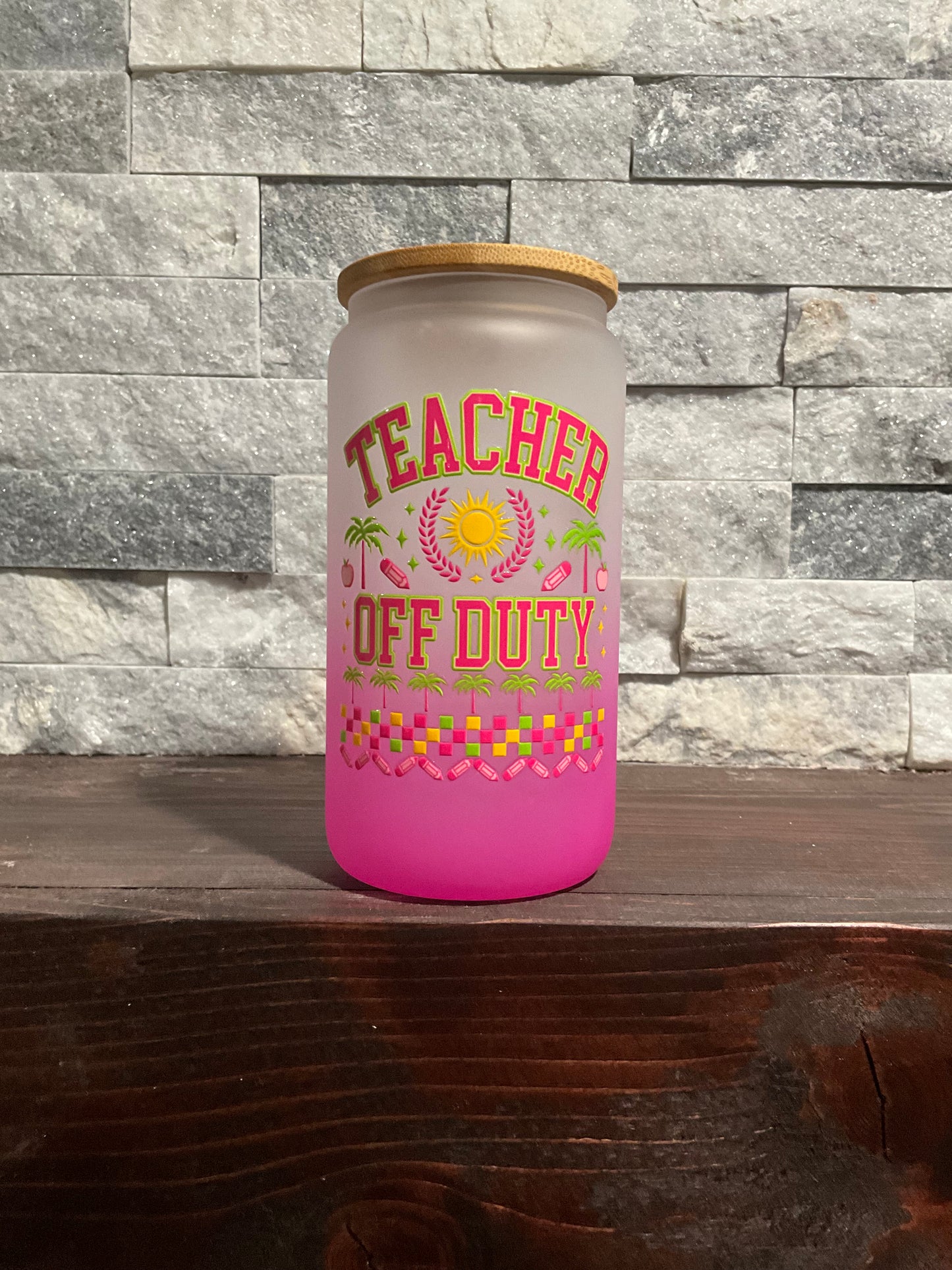 Pink ombré teacher cup