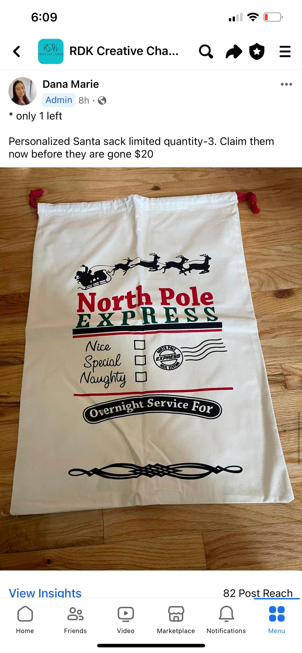 Personalized Santa sack