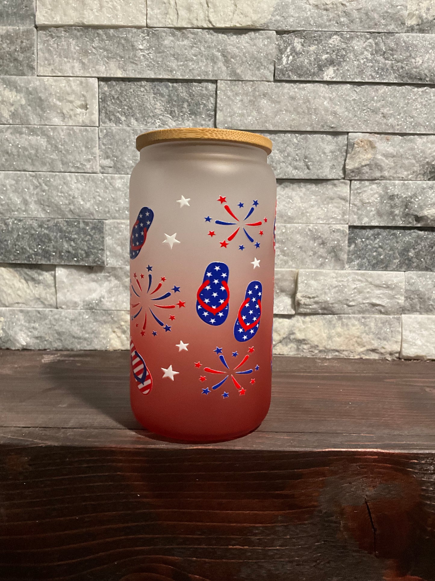Red, white and blue cup