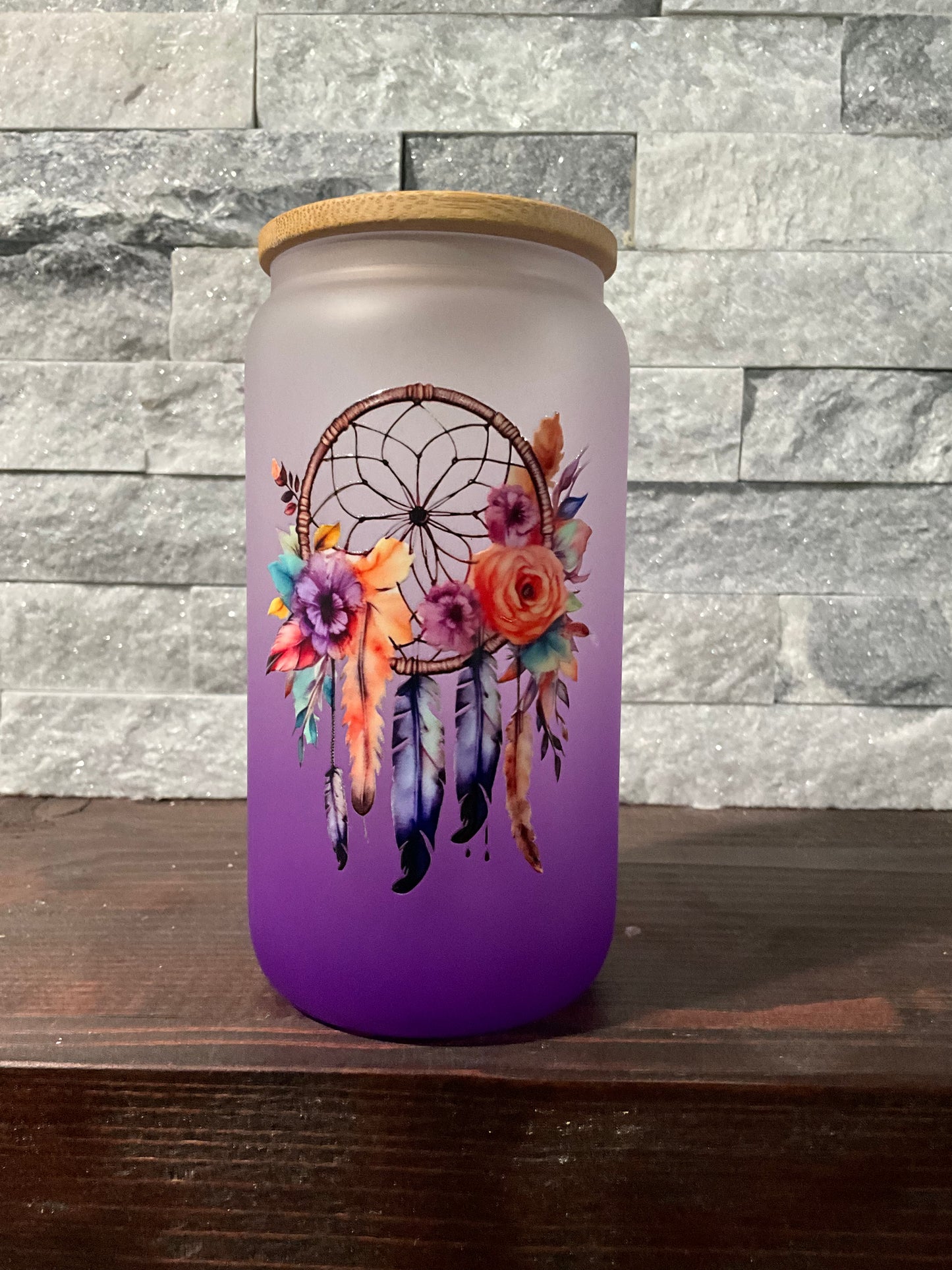 Purple ombré dreamcatcher/flower