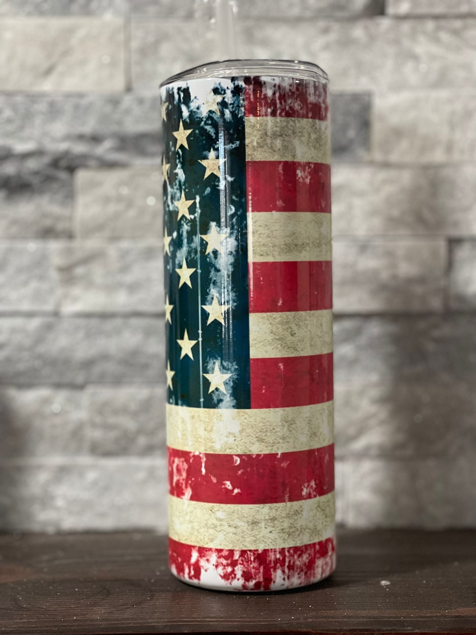 American Flag Vintage 24oz Can Coolie