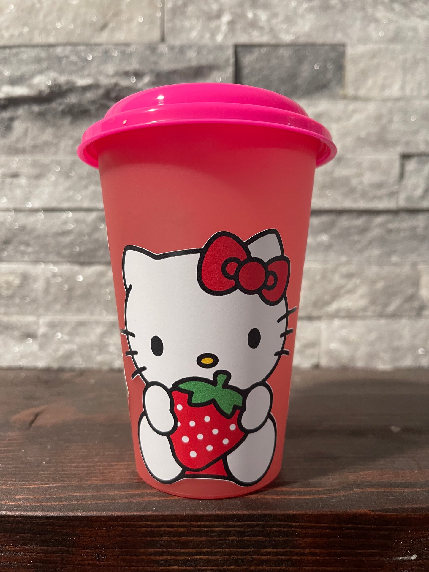 Pink kitty kid cup