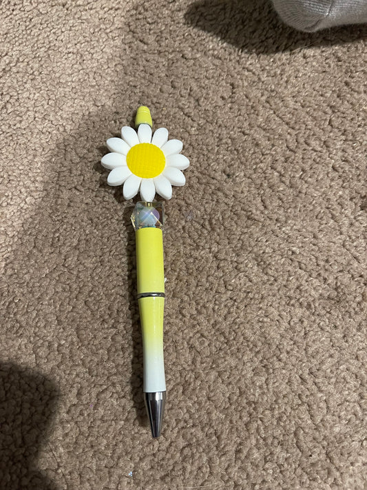 Yellow Ombre Flower Pen