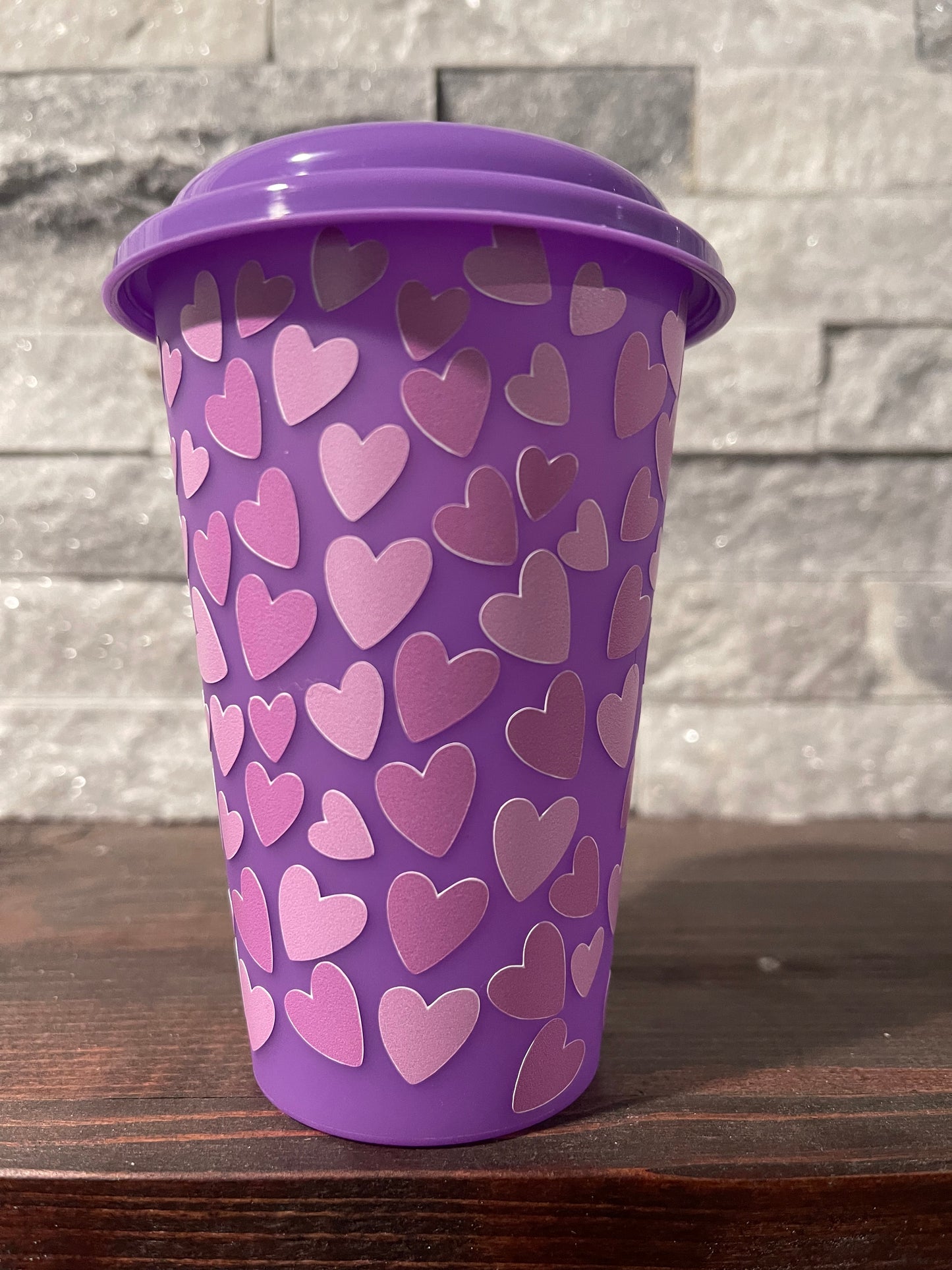 Purple color changing kitty kids cup