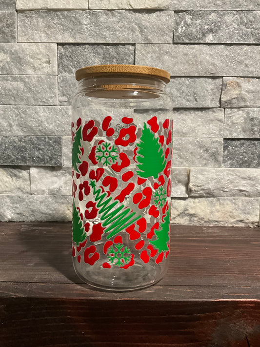 Cheetah Christmas tree cup