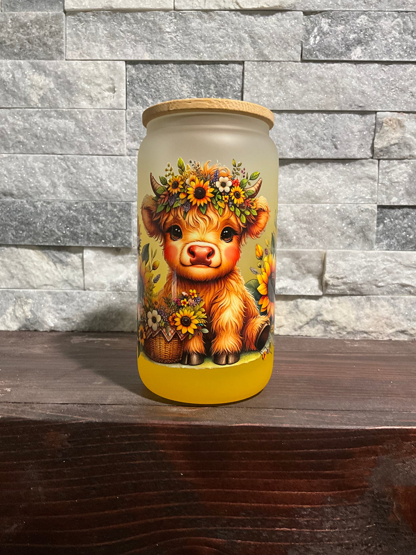 16 oz highland cow cup