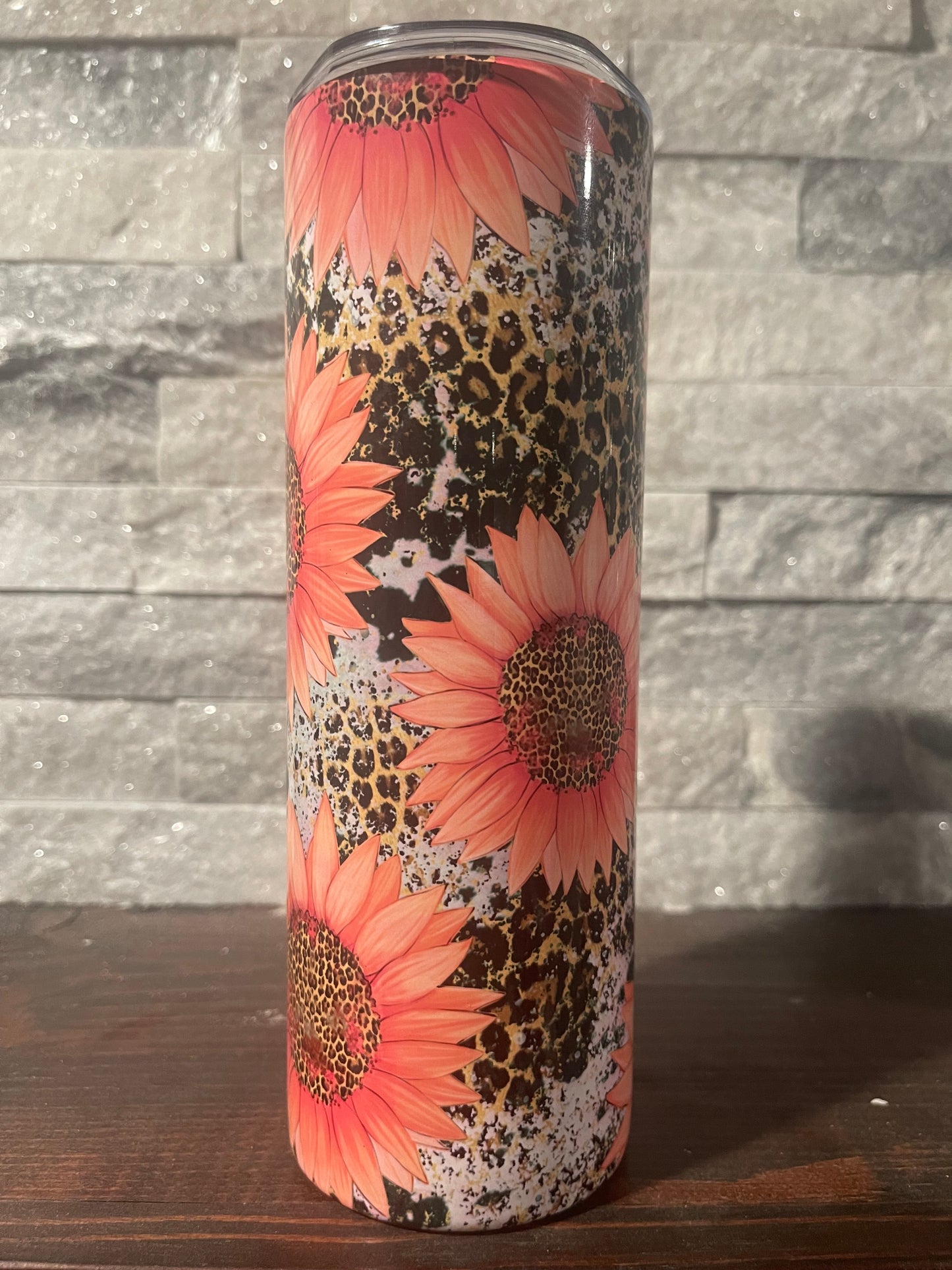 20oz Animal print/sunflower tumbler