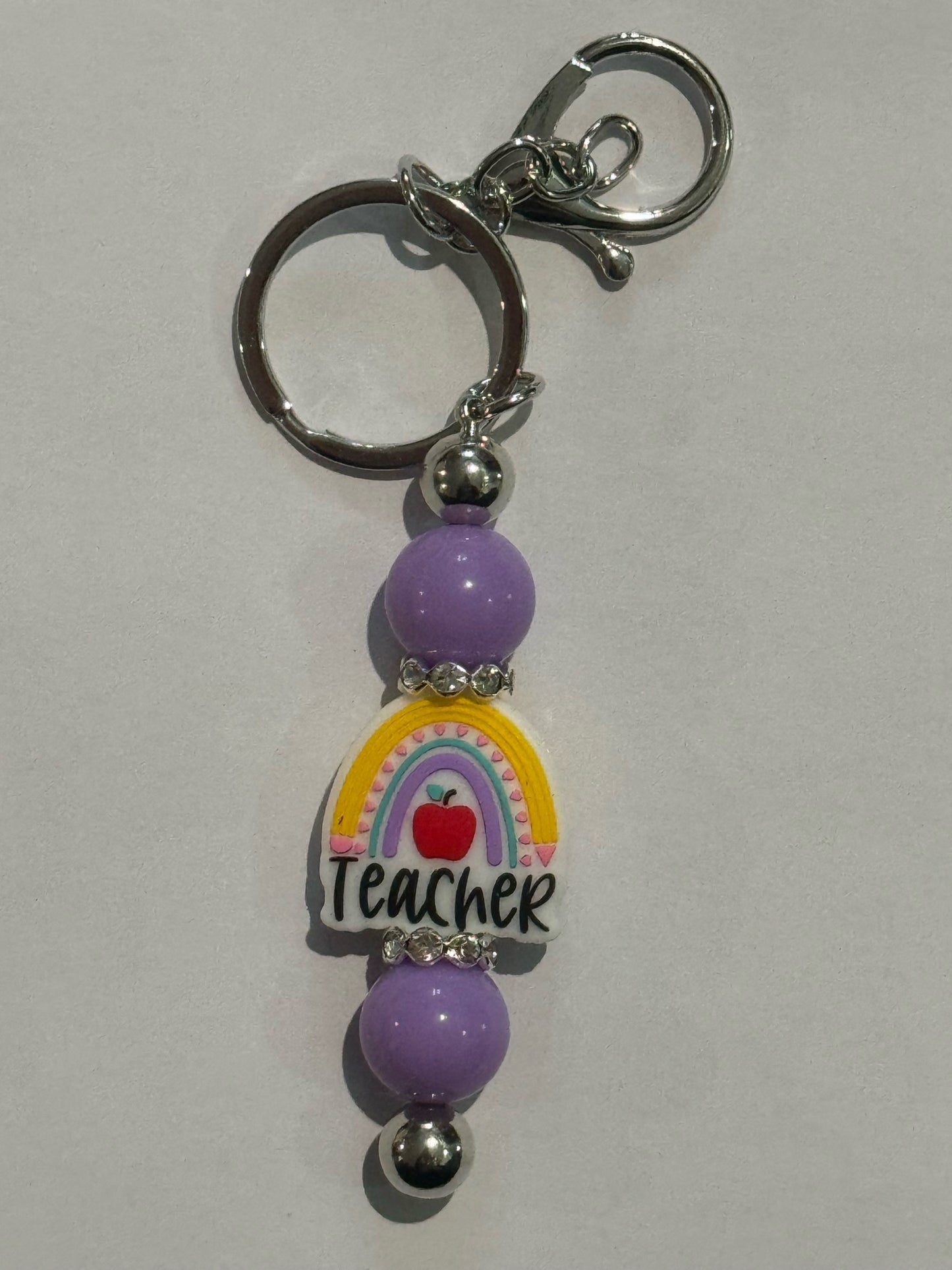 Teacher Keychain - Solid Purple