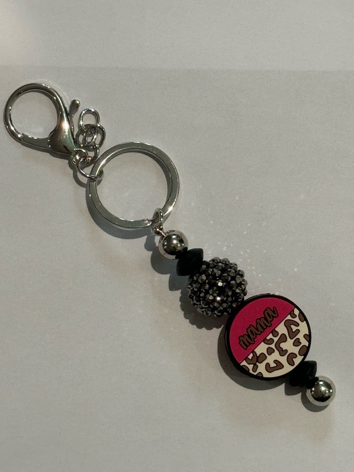 Mama Cheetah Keychain - Pink