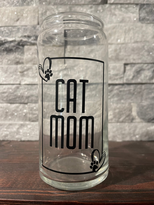 Cat mom Glass Can