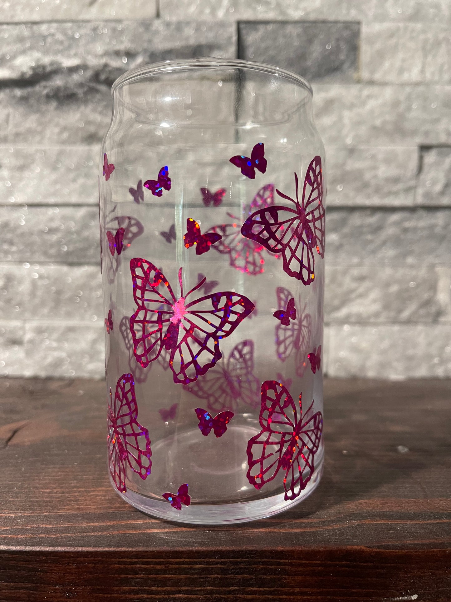 Butterfly Glass Can