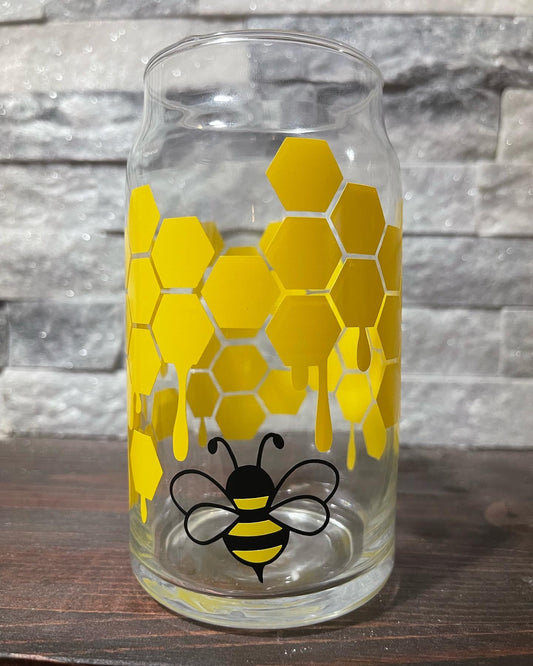 Bee Glass Can