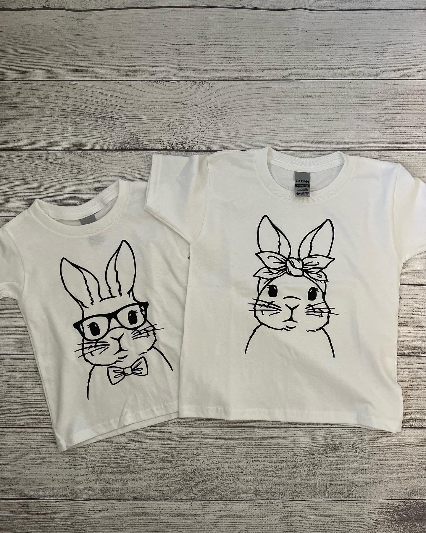 Boy and Girl Bunny Color shirt