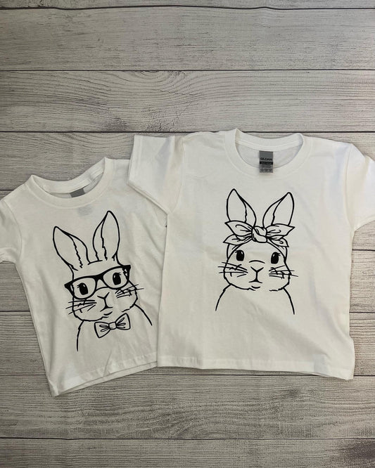 Boy and Girl Bunny Color shirt