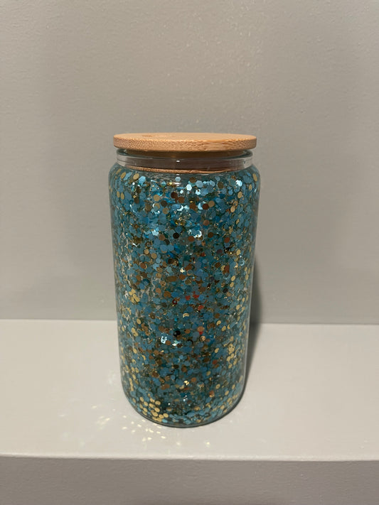 16oz Snowglobe Glass Can